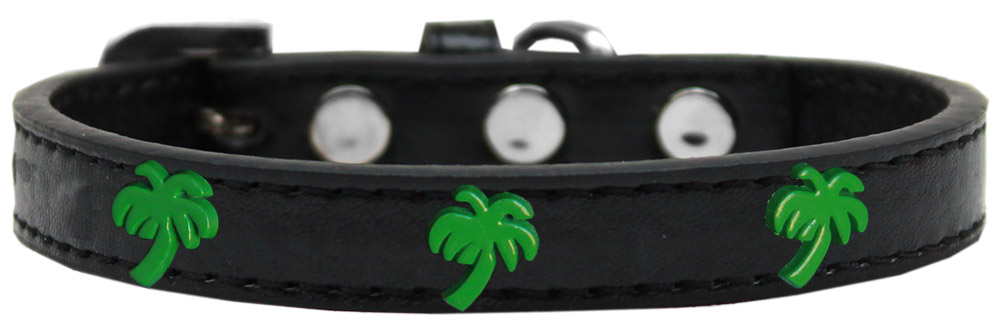 Green Palm Tree Widget Dog Collar Black Size 16
